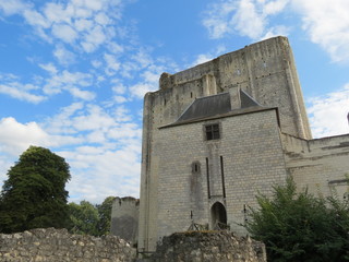 Indre et Loire - Entrée du château de Loches et donjon