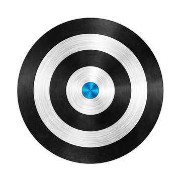 Black and Blue Darts Target Aim on White