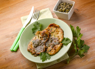 escalope with red wine and capers