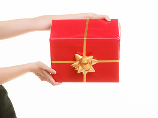 holidays love happiness concept - girl with gift box