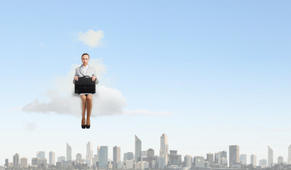 Woman on cloud