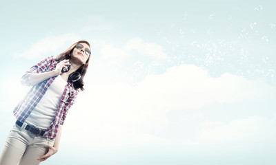 Girl with headphones