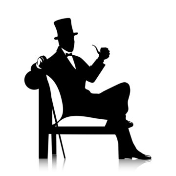 recommend clip art: gentleman's silhouette with a tube