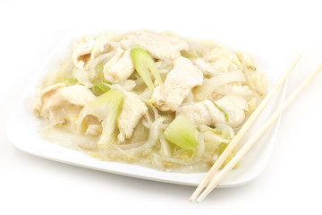 Chicken and Soybean Chow Mein