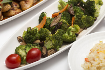 Stir fried Three vegetables (broccoli, mushroom, carrot)