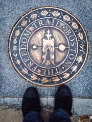 Boston Freedom Trail mark denoting stop