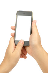 Smart phone in woman's hand