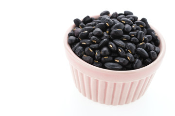 Black beans isolated on white background