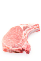 Raw pork meat isolated on white