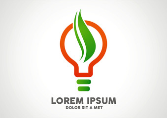green energy lamp logo vector illustration