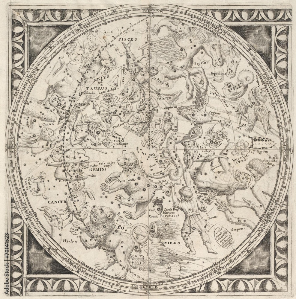 Canvas Prints old sky map