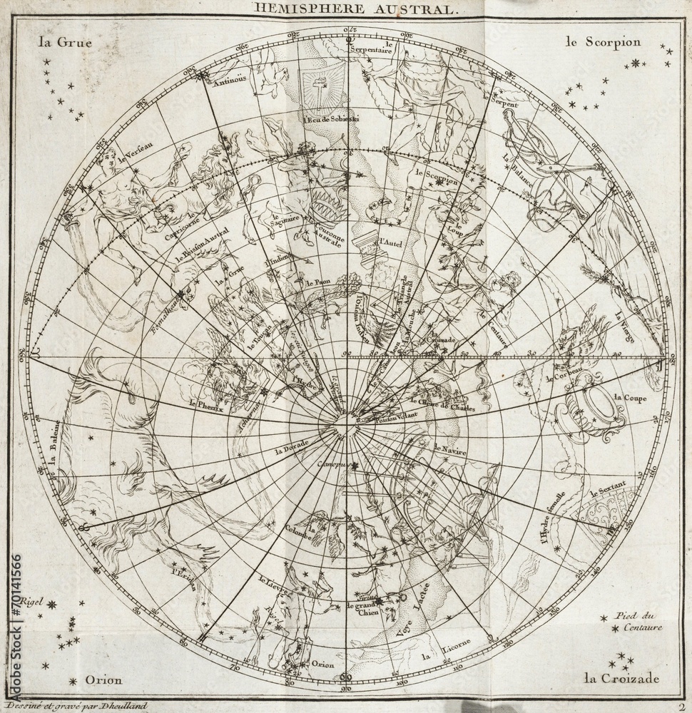 Canvas Prints old sky map
