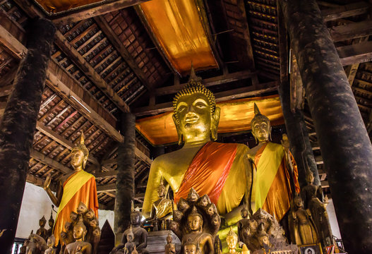 The Golden Buddha statues.