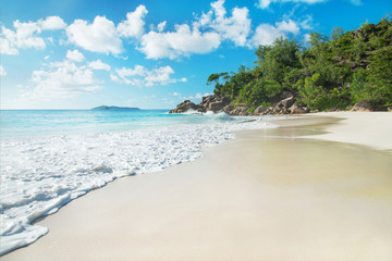 Tropical beach Anse Georgette at island Praslin, Seychelles