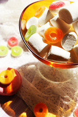 Different sweets on table, close-up