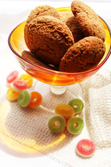 Tasty cookies on table, close-up