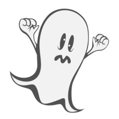Funny freaky ghost - a haunting ghost with crazy eyes
