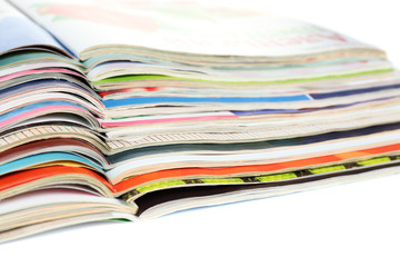 Many magazines close up