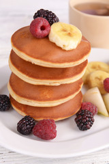 Pancake with fruits and berries