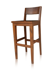 Bar chair isolated by hand made, clipping path.