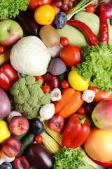 Foto op Canvas Fresh organic fruits and  vegetables close-up © Africa Studio