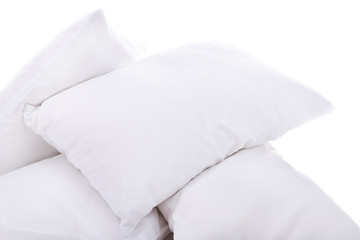 Fototapeta na wymiar White pillows close up