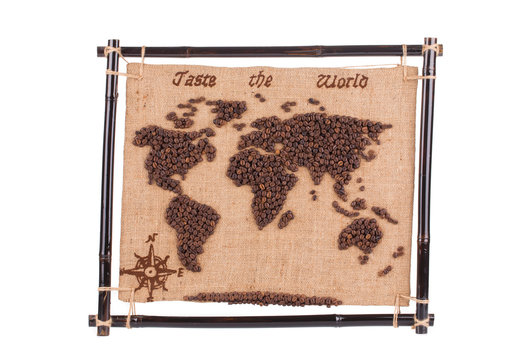 Handmade coffee map.