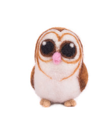 Artificial felt owl toy.