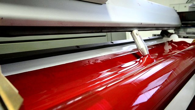Red on the offset  print press machine