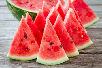 slices of fresh juicy organic watermelon