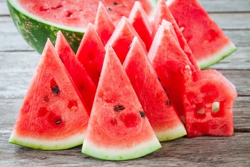 slices of fresh juicy organic watermelon