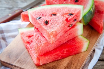 slices of fresh juicy organic watermelon