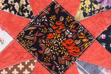 Close up of handmade blanket.