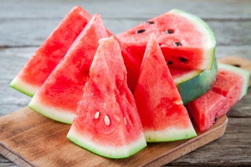 slices of fresh juicy organic watermelon