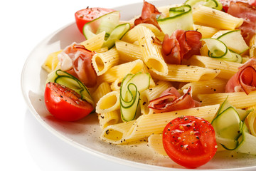 Pasta with meat and vegetables