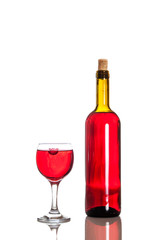 Wine drop in a glass