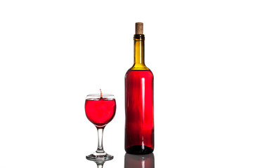 Wine drop in a glass