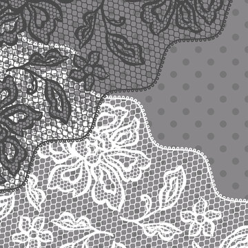 Vintage fashion lace ornament background with flowers.