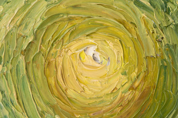 Close up of oil painting.