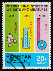 Postage stamp Pakistan 1974 Metric Measures