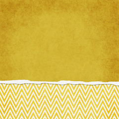 Square Yellow and White Zigzag Chevron Torn Grunge Textured Back