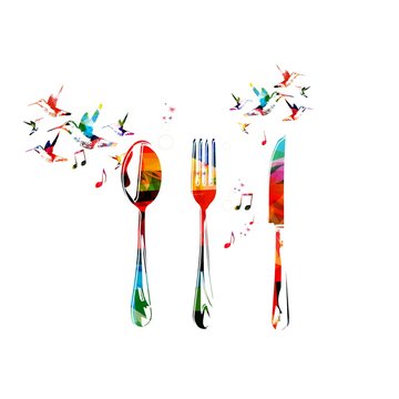Fork, knife and spoon background