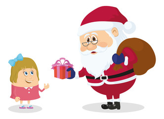 Santa Claus and girl