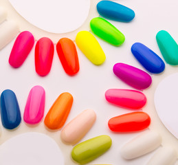 Samples of nail varnishes