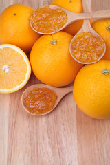 fresh orange with orange jam