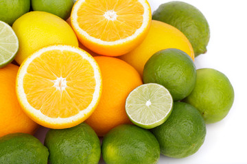 Mix of fresh citrus fruits