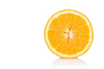 slice orange isolated on white