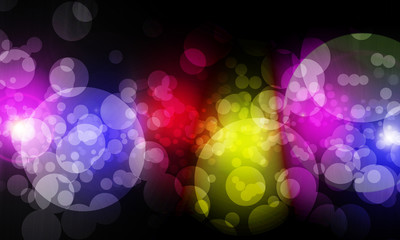 Abstract bokeh on black background