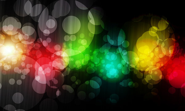 Abstract bokeh on black background
