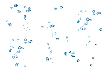 Tuinposter Water water splash drop blauwe vloeistof bubble